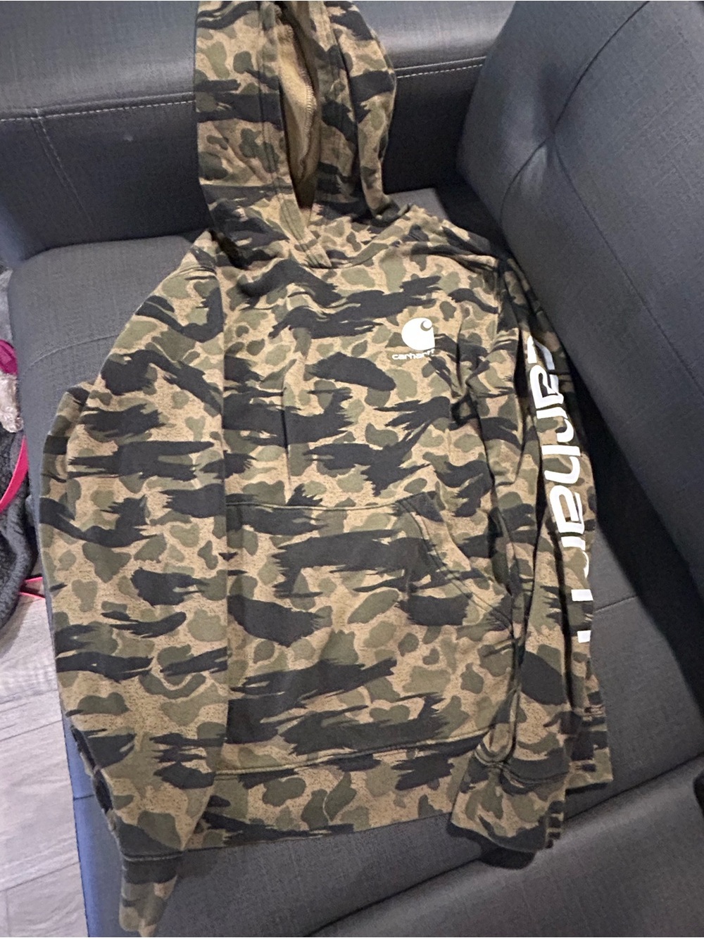 Carhartt Kids' Camouflage Hooded Pullover - Green & Black